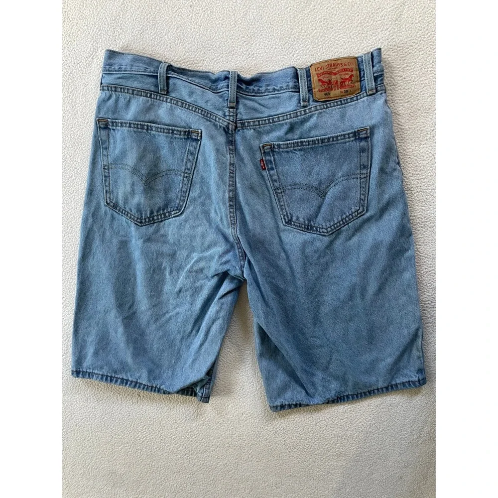 Levi's Mens 38x12 Denim Shorts Light Wash 505 Regular Fit Cotton Blue Jorts